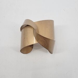 Retro Vintage 80s Gold Metal Arm Cuff Boho Minimalist Festival Goddess Bracelet